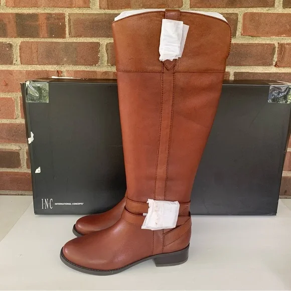 INC International Concepts Women's Frankii Leather Knee High Boots US 5.5 M WC - Picture 4 of 11